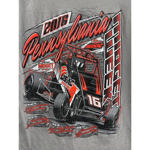 Pennsylvania Midget Week USAC Racing 2016 Graphic Short Sleeve T-Shirt - Picture 6 of 14